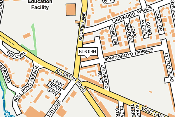 BD8 0BH map - OS OpenMap – Local (Ordnance Survey)