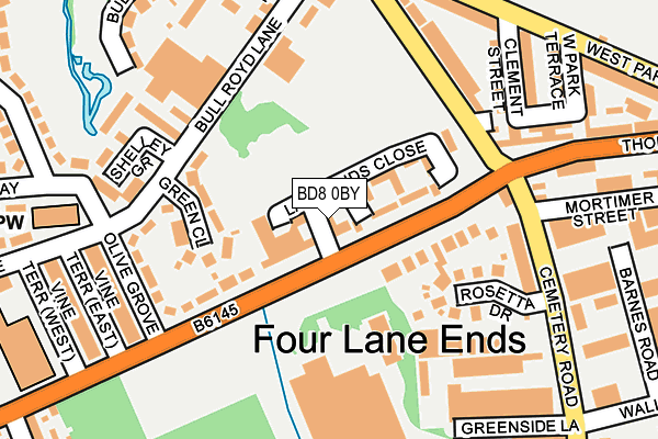 BD8 0BY map - OS OpenMap – Local (Ordnance Survey)