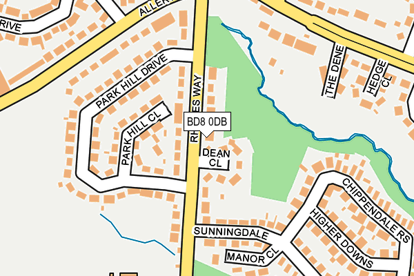 BD8 0DB map - OS OpenMap – Local (Ordnance Survey)