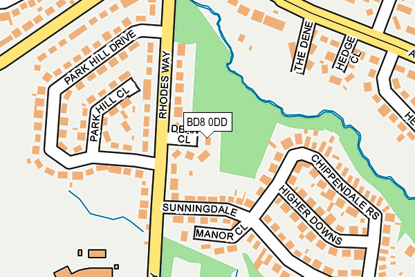 BD8 0DD map - OS OpenMap – Local (Ordnance Survey)