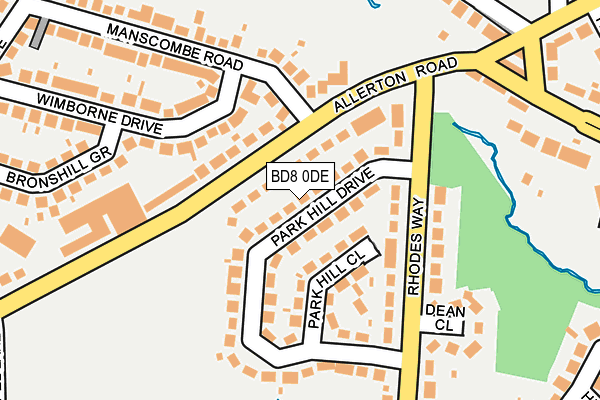 BD8 0DE map - OS OpenMap – Local (Ordnance Survey)