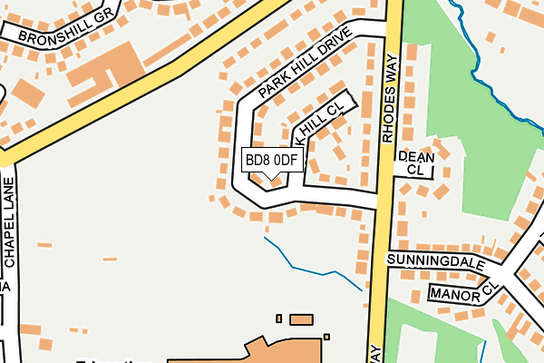 BD8 0DF map - OS OpenMap – Local (Ordnance Survey)