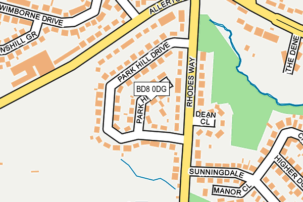 BD8 0DG map - OS OpenMap – Local (Ordnance Survey)