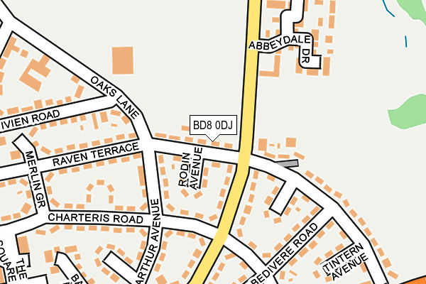 BD8 0DJ map - OS OpenMap – Local (Ordnance Survey)