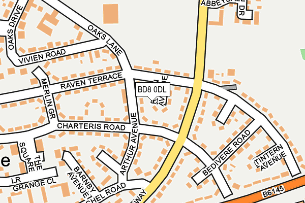 BD8 0DL map - OS OpenMap – Local (Ordnance Survey)