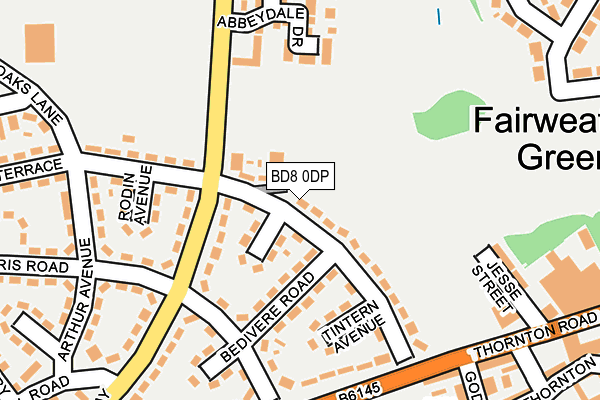 BD8 0DP map - OS OpenMap – Local (Ordnance Survey)