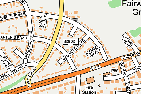 BD8 0DT map - OS OpenMap – Local (Ordnance Survey)