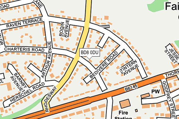 BD8 0DU map - OS OpenMap – Local (Ordnance Survey)