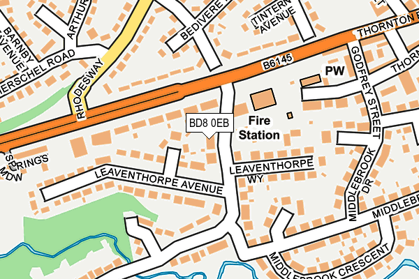 BD8 0EB map - OS OpenMap – Local (Ordnance Survey)