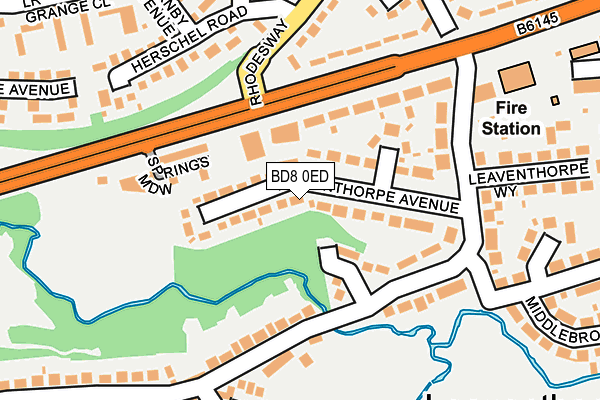 BD8 0ED map - OS OpenMap – Local (Ordnance Survey)