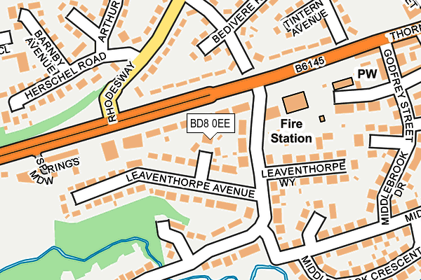 BD8 0EE map - OS OpenMap – Local (Ordnance Survey)