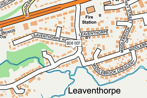 BD8 0EF map - OS OpenMap – Local (Ordnance Survey)