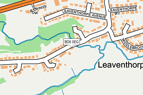 BD8 0EG map - OS OpenMap – Local (Ordnance Survey)