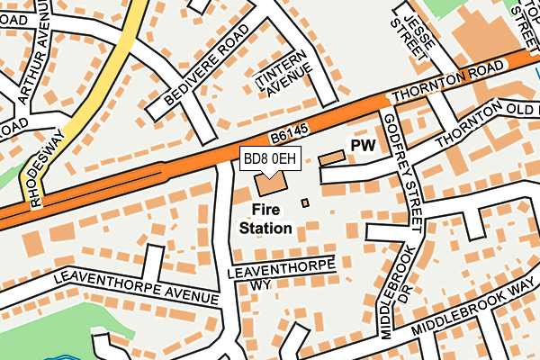 BD8 0EH map - OS OpenMap – Local (Ordnance Survey)