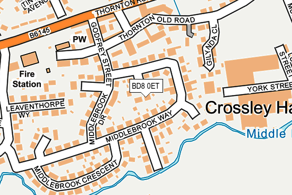 BD8 0ET map - OS OpenMap – Local (Ordnance Survey)