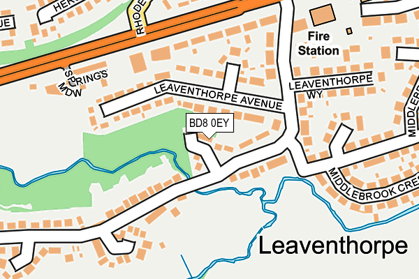 BD8 0EY map - OS OpenMap – Local (Ordnance Survey)