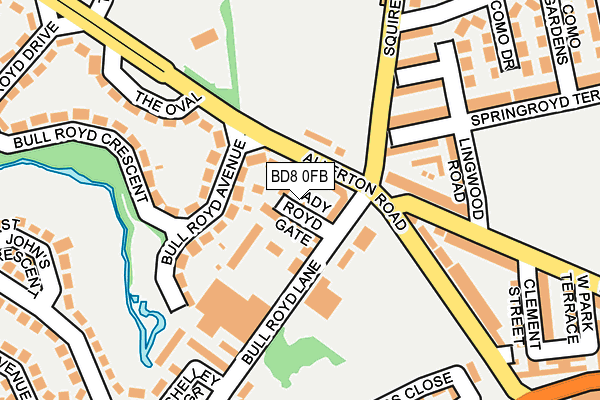 BD8 0FB map - OS OpenMap – Local (Ordnance Survey)