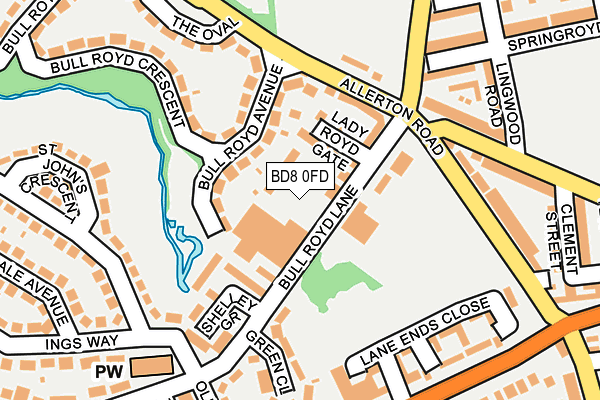 BD8 0FD map - OS OpenMap – Local (Ordnance Survey)