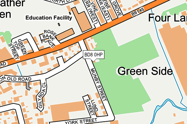 BD8 0HP map - OS OpenMap – Local (Ordnance Survey)