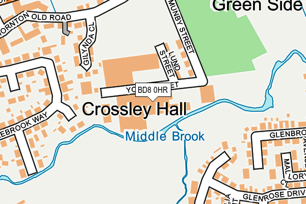 BD8 0HR map - OS OpenMap – Local (Ordnance Survey)