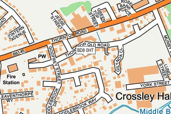 BD8 0HT map - OS OpenMap – Local (Ordnance Survey)