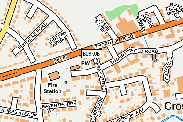 BD8 0JB map - OS OpenMap – Local (Ordnance Survey)