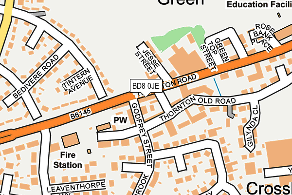 BD8 0JE map - OS OpenMap – Local (Ordnance Survey)