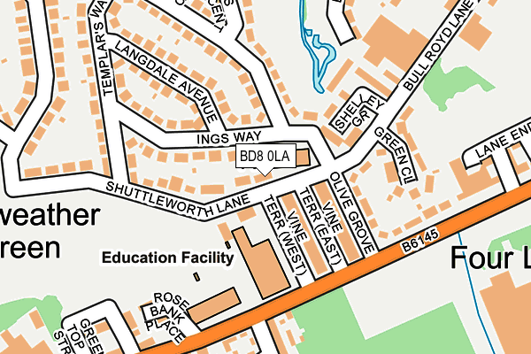 BD8 0LA map - OS OpenMap – Local (Ordnance Survey)