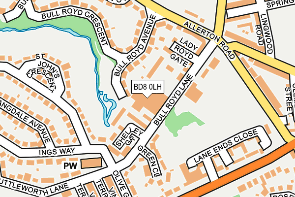 BD8 0LH map - OS OpenMap – Local (Ordnance Survey)