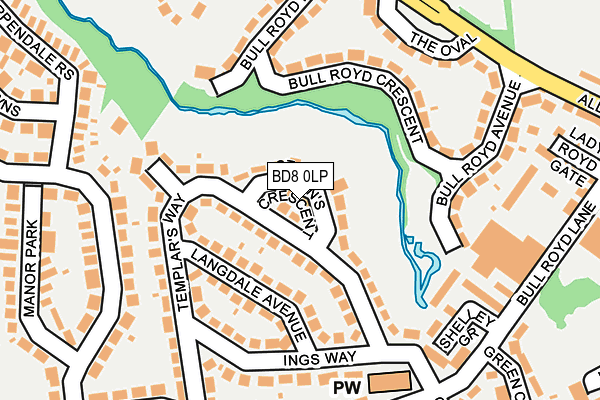 BD8 0LP map - OS OpenMap – Local (Ordnance Survey)
