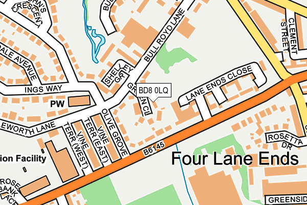 BD8 0LQ map - OS OpenMap – Local (Ordnance Survey)