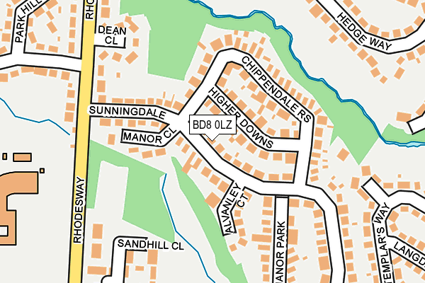 BD8 0LZ map - OS OpenMap – Local (Ordnance Survey)
