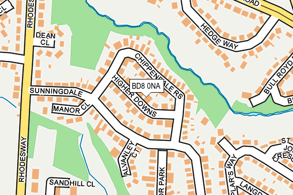BD8 0NA map - OS OpenMap – Local (Ordnance Survey)