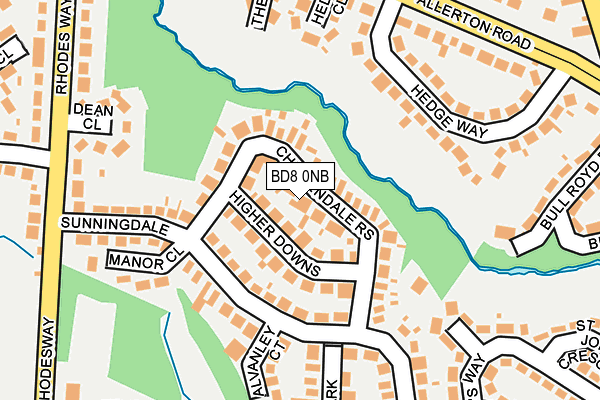 BD8 0NB map - OS OpenMap – Local (Ordnance Survey)
