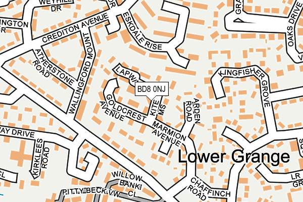 BD8 0NJ map - OS OpenMap – Local (Ordnance Survey)