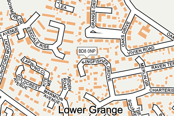 BD8 0NP map - OS OpenMap – Local (Ordnance Survey)