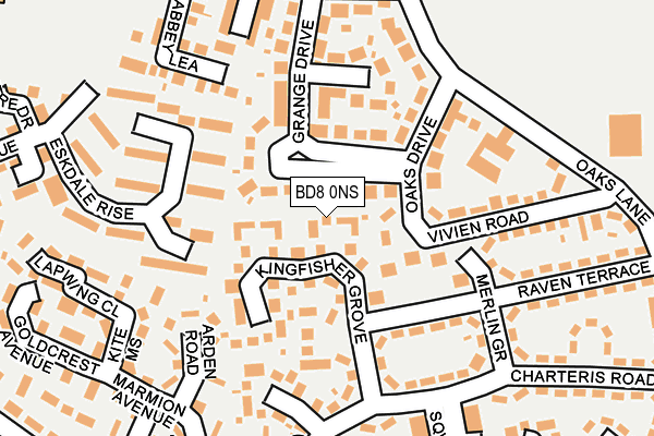 BD8 0NS map - OS OpenMap – Local (Ordnance Survey)