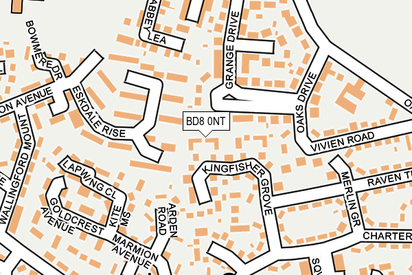 BD8 0NT map - OS OpenMap – Local (Ordnance Survey)