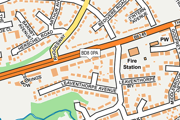 BD8 0PA map - OS OpenMap – Local (Ordnance Survey)