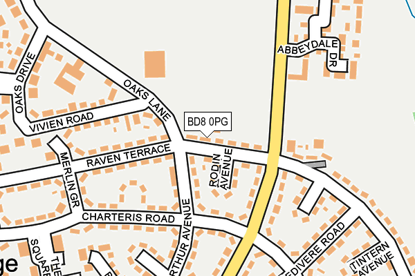 BD8 0PG map - OS OpenMap – Local (Ordnance Survey)