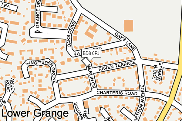 BD8 0PJ map - OS OpenMap – Local (Ordnance Survey)