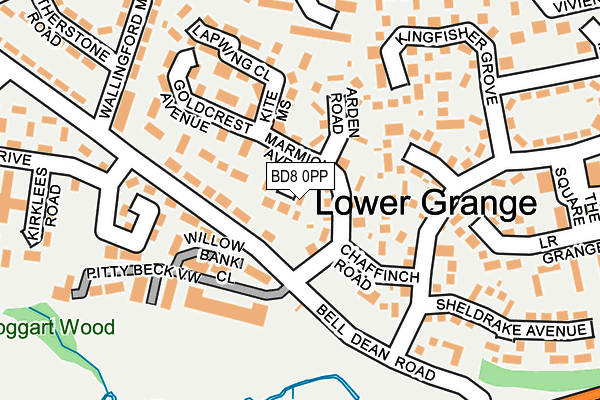 BD8 0PP map - OS OpenMap – Local (Ordnance Survey)