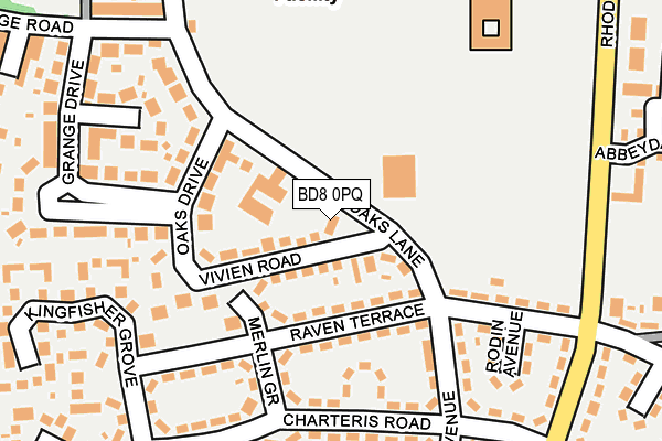 BD8 0PQ map - OS OpenMap – Local (Ordnance Survey)