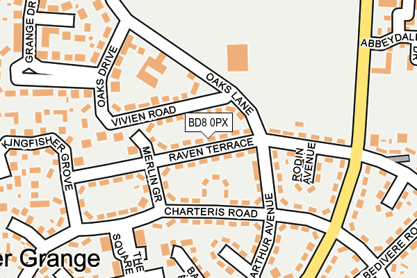 BD8 0PX map - OS OpenMap – Local (Ordnance Survey)