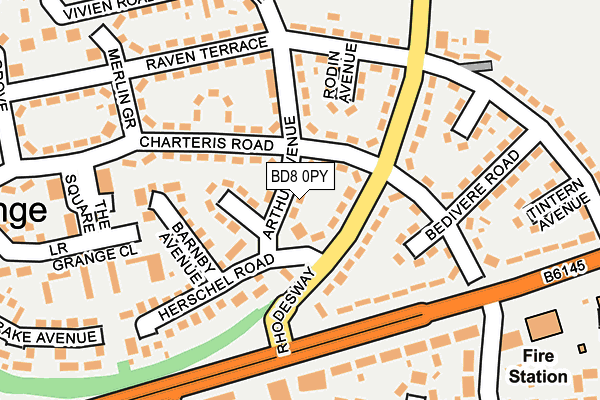 BD8 0PY map - OS OpenMap – Local (Ordnance Survey)