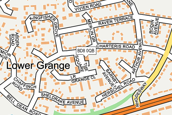 BD8 0QB map - OS OpenMap – Local (Ordnance Survey)