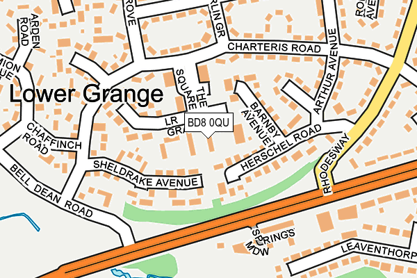 BD8 0QU map - OS OpenMap – Local (Ordnance Survey)