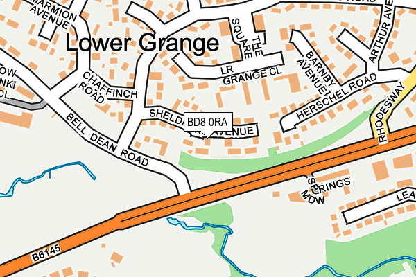 BD8 0RA map - OS OpenMap – Local (Ordnance Survey)