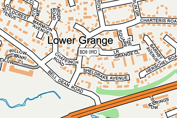 BD8 0RD map - OS OpenMap – Local (Ordnance Survey)