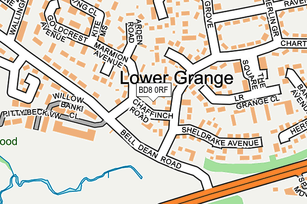 BD8 0RF map - OS OpenMap – Local (Ordnance Survey)